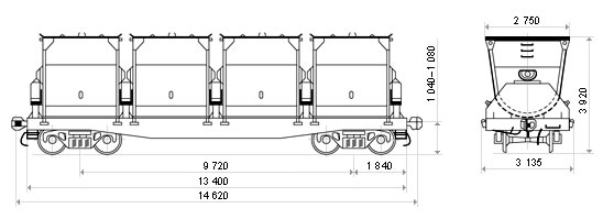 вагон для нефтебитума мод.17-431
