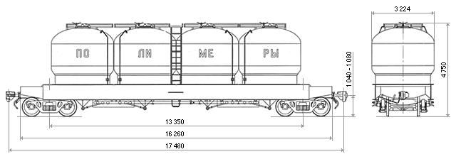 бункерный вагон мод.17-495
