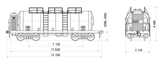 вагон-цистерна мод.15-Ц858